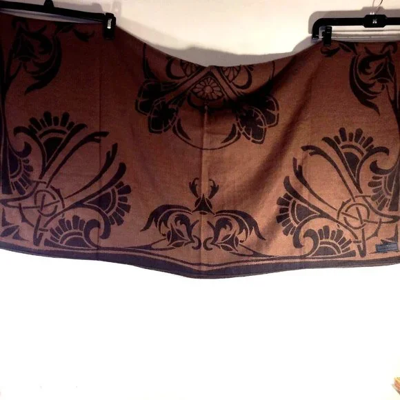 Pierre Balmain PARIS Winter wrap scarf Reversible Cashmere blend Purple 52"x52" - Picture 3 of 10